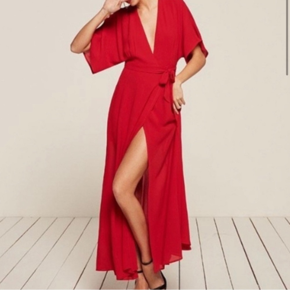 Reformation Winslow Dress in Red